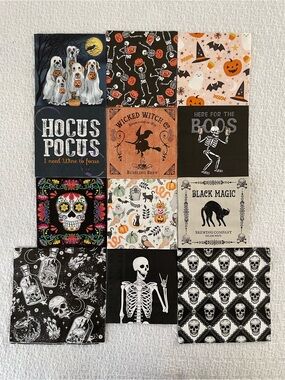 Halloween Paper Napkins for Decoupage, 24 Napkin Variety Pack, 12 Designs